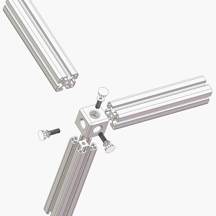 Triangular Connection Frame High Quality Aluminum Profile Extrusion Accessorie Three Dimensional ...